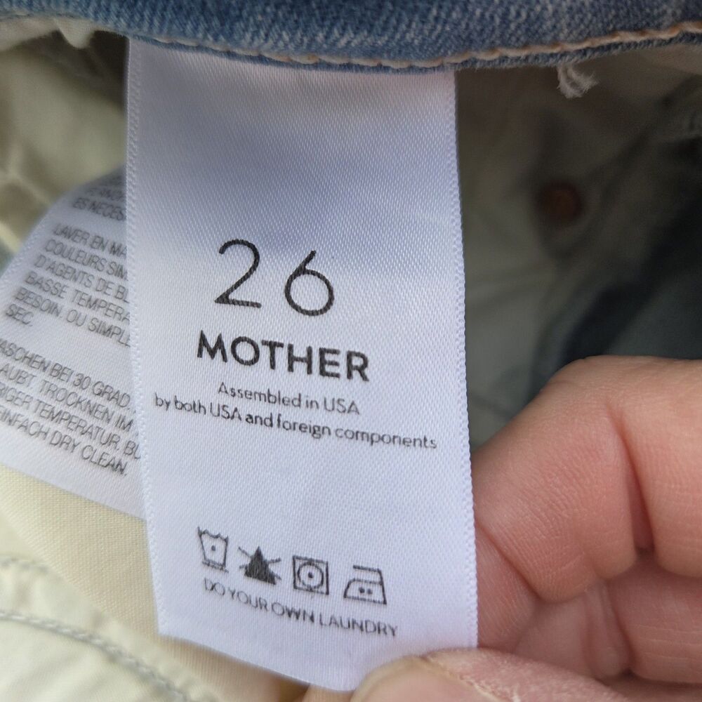 Mother Sacred Mini Fray Denim Skirt Written In The Sand Women’s Size 26 - Picture 8 of 11